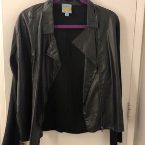 Knit/pleather motorcycle jacket